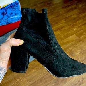 Black suede boots
